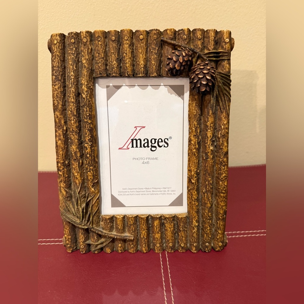 Rustic Western Pine Cone and Log 4x6 Photo Frame